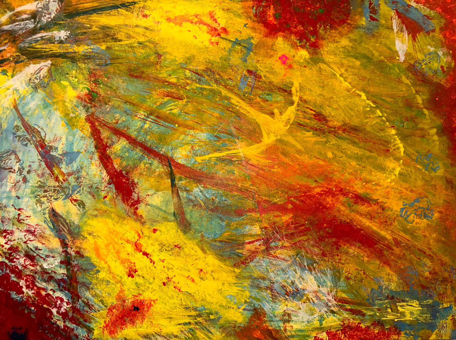 gelb-rot, dynamisch geschichtet, präzise Kontraste. Roh, präsent und intensiv – klare Blickführung, starke Farbenergie – Radiance I als Tageslichtaufnahme.