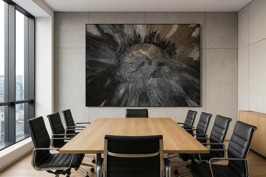 Radiance IV großformatig im modernen Konferenzraum, Tageslicht